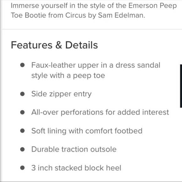 Circus Sam Edelman size 10 Emerson peep toe boot - Picture 3 of 14